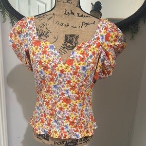 Floral Puff Sleeve Top